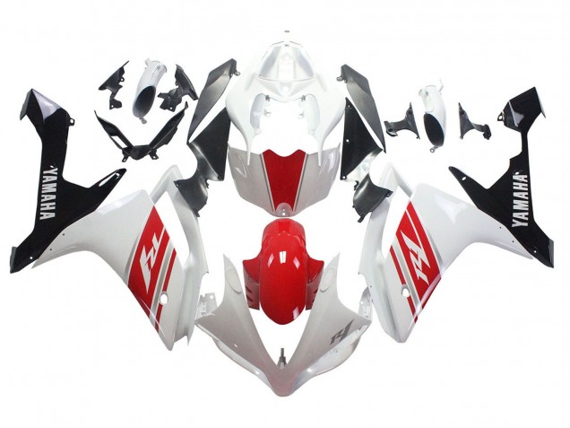 2007-2008 Yamaha YZF 1000 R1 Motorcycle Fairing - White Red Black