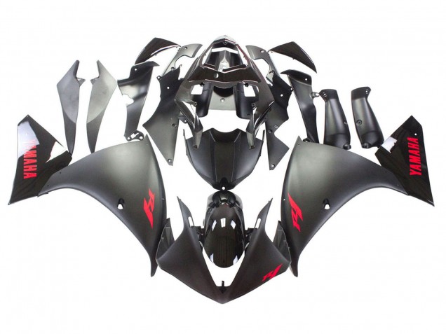 2009-2011 Yamaha YZF 1000 R1 Motorcycle Fairing - Matte Black Red Decal
