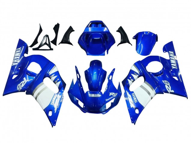 1998-2002 Yamaha YZF 600 R6 Motorcycle Fairings - Blue White