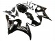 2003-2004 Yamaha YZF R6 Motorcycle Fairings - Glossy Black White Decals
