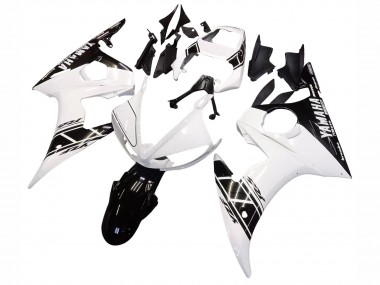 Shop 2003-2004 Yamaha YZF R6 Motorcycle Fairing - White Glossy Black