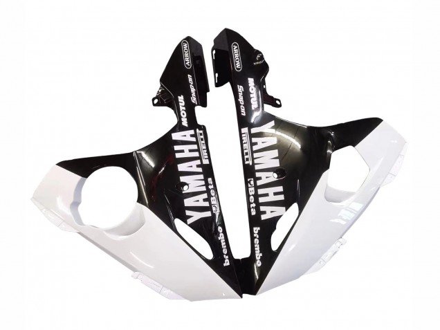2003-2004 Yamaha YZF R6 Motorcycle Fairing - White Glossy Black