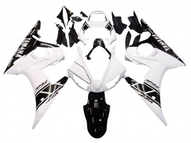 Shop 2003-2004 Yamaha YZF R6 Motorcycle Fairing - White Glossy Black