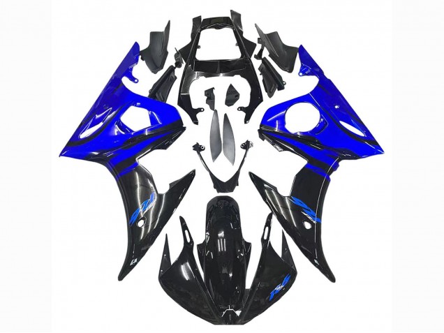 2003-2004 Yamaha YZF R6 Motorcycle Fairing - Blue Glossy Black