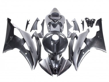 Shop 2008-2016 Yamaha YZF 600 R6 Motorcycle Fairings - Grey Black Carbon Fiber Style