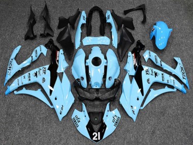 Shop 2015-2018 Yamaha YZF R3/R25 Motorcycle Fairings - Light Blue Black Yamalube 21