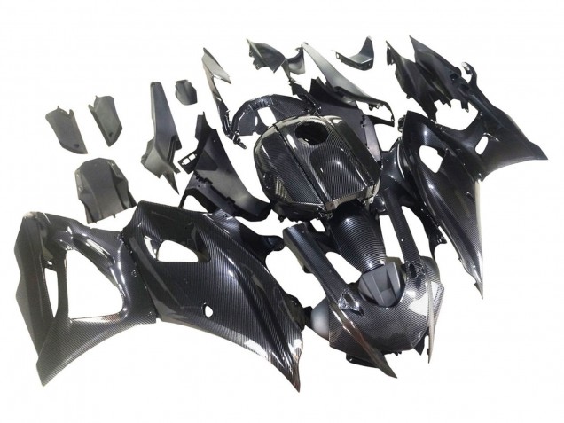 2021-2024 Yamaha YZF R7 Motorcycle Fairings - Black Carbon Fiber Carbon Fiber