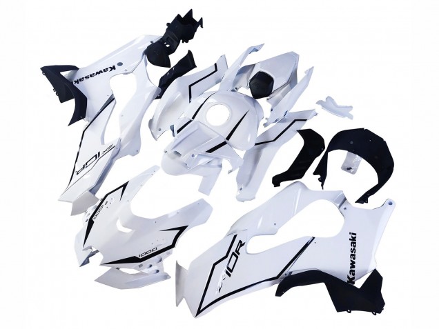 2021-2025 Kawasaki ZX10R Motorcycle Fairings - White Black