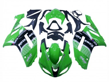 Shop 2007-2008 Kawasaki ZX6R Motorcycle Fairings - Green Black Ninja