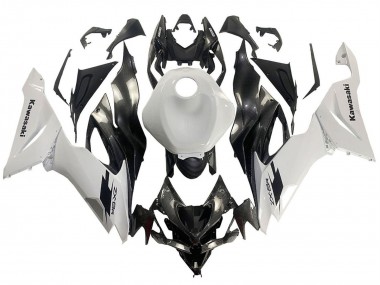 Shop 2019-2022 Kawasaki ZX6R Motorcycle Fairings - White Black Carbon Fiber