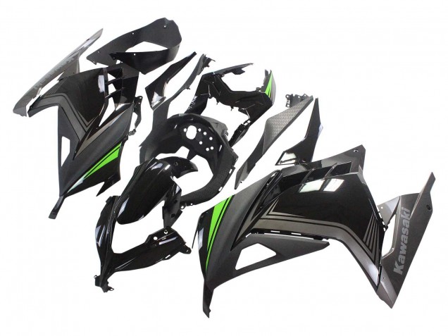 2013-2024 Kawasaki EX300 Motorcycle Fairings - Glossy Black Matte Black Green