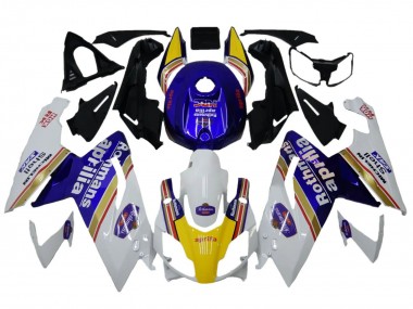 Shop 2006-2011 Aprilia RS125 Motorcycle Fairings - White Blue Yellow Rothmans