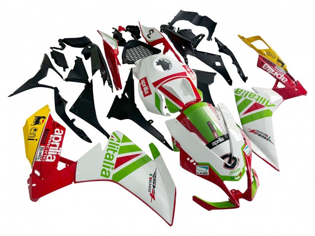 2012-2018 Aprilia RS4 50 125 Motorcycle Fairing - White Red Green Yellow Alitalia