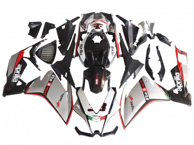 2012-2018 Aprilia RS4 50 125 Motorcycle Fairings - Silver Red Glossy Black