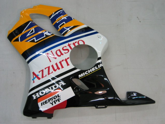 2004-2007 Honda CBR600 F4i Motorcycle Fairings - Yellow Blue White Black Nastro Azzurro