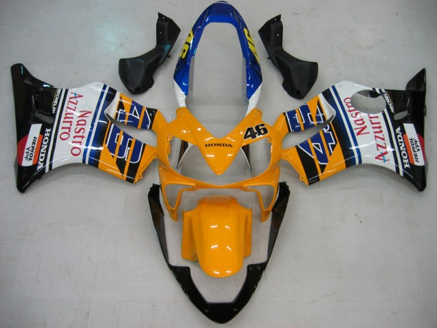 2004-2007 Honda CBR600 F4i Motorcycle Fairings - Yellow Blue White Black Nastro Azzurro