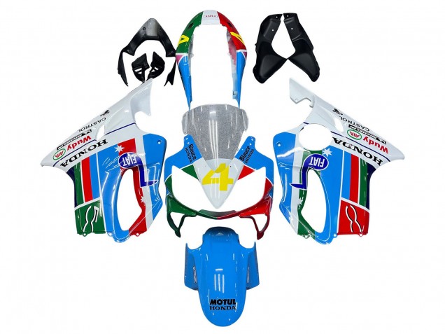 2004-2007 Honda CBR600 F4i Motorcycle Fairings - White Blue Green Red