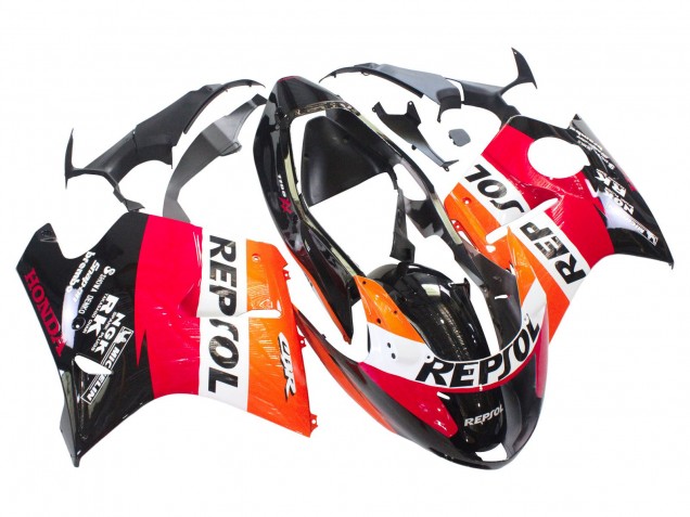 1996-2007 Honda CBR1100XX Blackbird Abs Motorcycle Fairings - Orange White Red Glossy Black Repsol