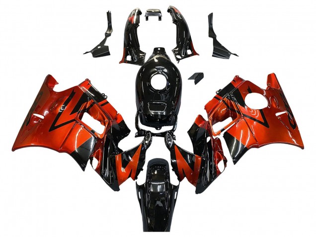 1991-1994 Honda CBR600 F2 Motorcycle Fairings - Orange Glossy Black