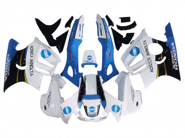 Shop 1997-1998 Honda CBR600 F3 Motorcycle Fairings - White Blue Glossy Black