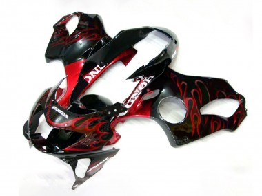 Shop 1999-2000 Honda CBR600 F4 Motorcycle Fairings - Glossy Black Red Flame