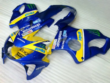 Shop 1999-2000 Honda CBR600 F4 Motorcycle Fairings - Blue Yellow Green Monster