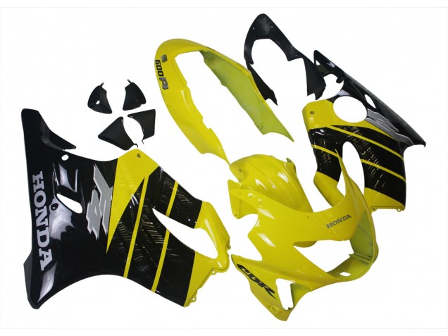 1999-2000 Honda CBR600 F4 Motorcycle Fairings - Yellow Glossy Black