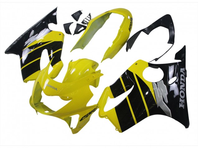 1999-2000 Honda CBR600 F4 Motorcycle Fairings - Yellow Glossy Black