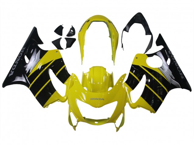 1999-2000 Honda CBR600 F4 Motorcycle Fairings - Yellow Glossy Black