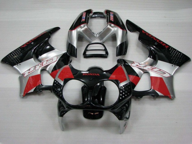 1992-1993 Honda CBR900RR 893 Motorcycle Fairings - Silver Red Glossy Black