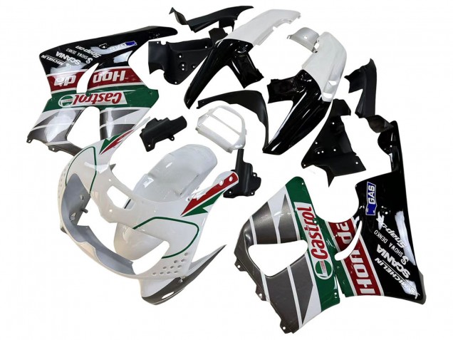 1996-1997 Honda CBR900RR 893 Motorcycle Fairings - White Green Grey Glossy Black Castrol