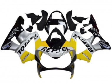 Shop 2000-2001 Honda CBR900RR 929 Motorcycle Fairings - Yellow Silver Glossy Black Repsol