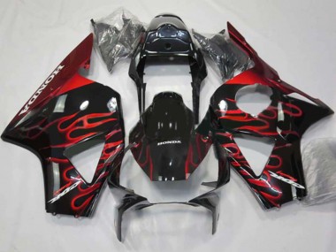 Shop 2002-2003 Honda CBR900RR 954 Motorcycle Fairings - Glossy Black Red Flame