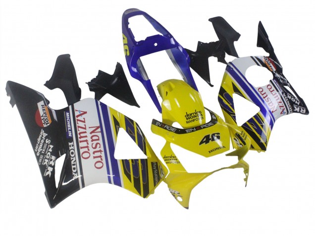 2002-2003 Honda CBR900RR 954 Motorcycle Fairings - Blue Yellow Glossy Black Red Nastro Azzurro 46