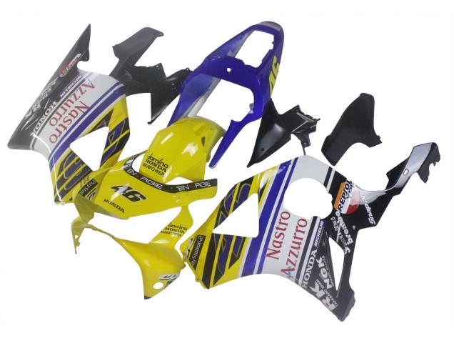 2002-2003 Honda CBR900RR 954 Motorcycle Fairings - Blue Yellow Glossy Black Red Nastro Azzurro 46