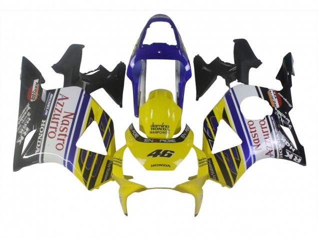2002-2003 Honda CBR900RR 954 Motorcycle Fairings - Blue Yellow Glossy Black Red Nastro Azzurro 46