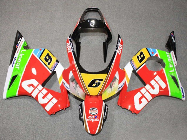 2002-2003 Honda CBR900RR 954 Motorcycle Fairings - White Red Yellow Blue Green Black Elf Givi 6