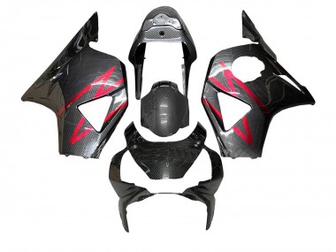 Shop 2002-2003 Honda CBR900RR 954 Motorcycle Fairings - Black Carbon Fiber Red Stripe