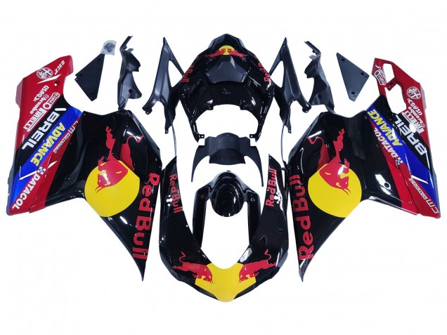 2007-2014 Ducati 848/1098/1198 Motorcycle Fairings - Glossy Black Yellow Blue Red Bull