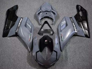 Shop 2007-2014 Ducati 848 Motorcycle Fairings - Grey Glossy Black Corse