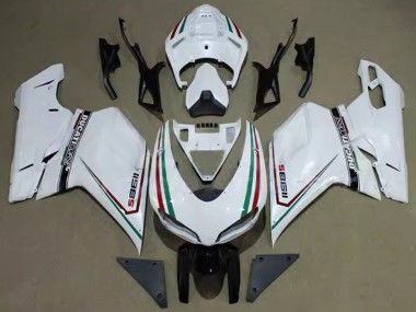 Shop 2007-2014 Ducati 1198 Motorcycle Fairings - White Red Green Black Corse