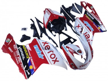 Shop 2007-2014 Ducati 848/1098/1198 Motorcycle Fairings - White Red Glossy Black Valsir Xerox