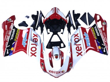 Shop 2007-2014 Ducati 848/1098/1198 Motorcycle Fairings - White Red Glossy Black Valsir Xerox
