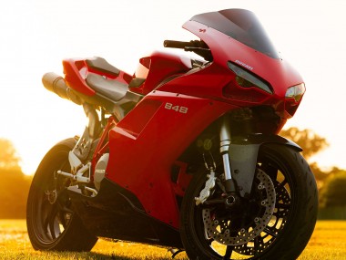 Shop 2007-2014 Ducati 848 Motorcycle Fairings - Red Glossy Black