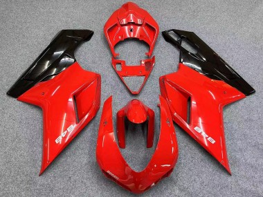 Shop 2007-2014 Ducati 848 Motorcycle Fairings - Red Glossy Black