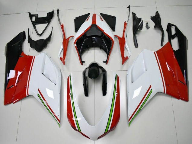 2007-2014 Ducati 848/1098/1198 Motorcycle Fairings - White Red Green Glossy Black