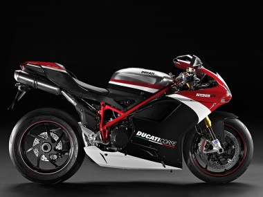 Shop 2007-2014 Ducati 848/1098/1198 Motorcycle Fairings - White Red Glossy Black