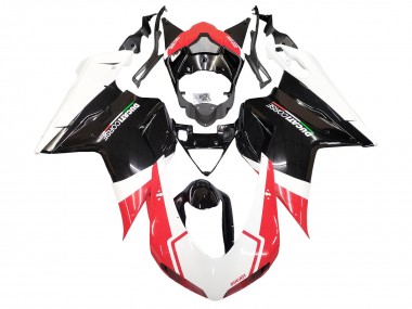 Shop 2007-2014 Ducati 848/1098/1198 Motorcycle Fairings - White Red Glossy Black
