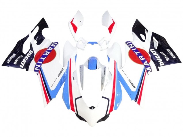 2011-2014 Ducati 1199 Motorcycle Fairings - White Red Blue Glossy Black Martini