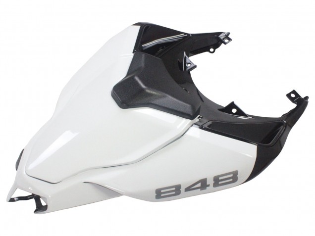 2007-2014 Ducati 848/1098/1198 Motorcycle Fairings - White Glossy Black Corse